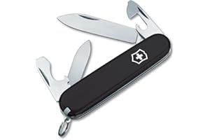 Victorinox Swiss Army Recruit Pocket Knife (Black), 84mm