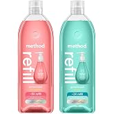 Method Gel Hand Soap Refill, Pink Grapefruit, Waterfall, 34 Fl Oz each, 2 CT (Variety Pack)