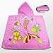 AYUQI Kids Hooded Towel for Bath Beach Swimming Poncho Towel, Kids Soft Cartoon Bathrobe Fast Drying Towel for Girls（Pink Mermaid）