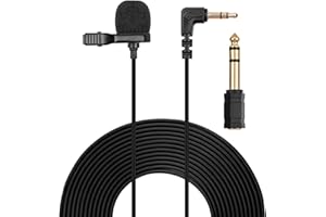 weishan Lav Microphone Replacement for Zoom H6 H4N H1N H1 Pro H5 H2N, TASCAM DR-05X DR-07X DR-05 Portable Recorder - 3.5mm Lavalier Mic 12ft