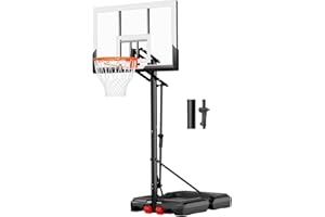 MAYFIRE Basketball Hoop Outdoor with 45 Inch Shatterproof Backboard, Portable Basketball Goal System 4.8-10ft Height Adjustable for Kids, Youth, Adults, Backyard/Driveway/Indoor