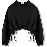 GBTBYS Girls Crop Tops Hoodies Long Sleeve Cute Shirring Tied Design Dancing Fashion Pullover Sweatshirts for 5-14 Years