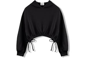 GBTBYS Girls Crop Tops Hoodies Long Sleeve Cute Shirring Tied Design Dancing Fashion Pullover Sweatshirts for 5-14 Years