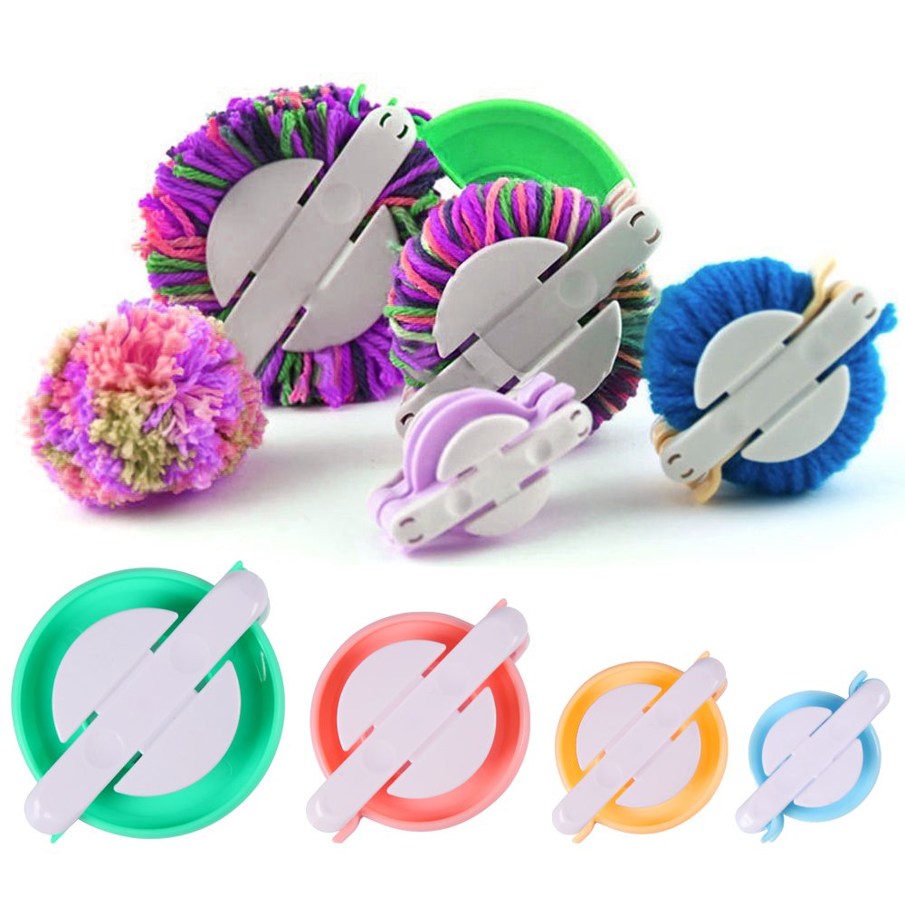 pom pom makers,BKDZ 4 Sizes Pompom Maker kit for kids DIY knitting