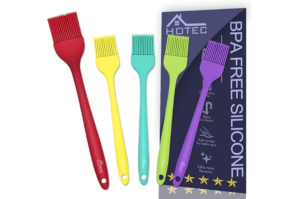 HOTEC Silicone Heat Resistant Marinading Meat Grill Basting Pastry Brush for Oil Butter Sauce Sausages Desserts Turkey Baster
