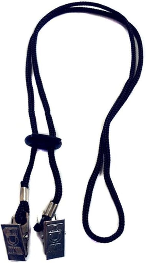 3pcs Black Adjustable Napkin Holders Lanyard Neck Strap