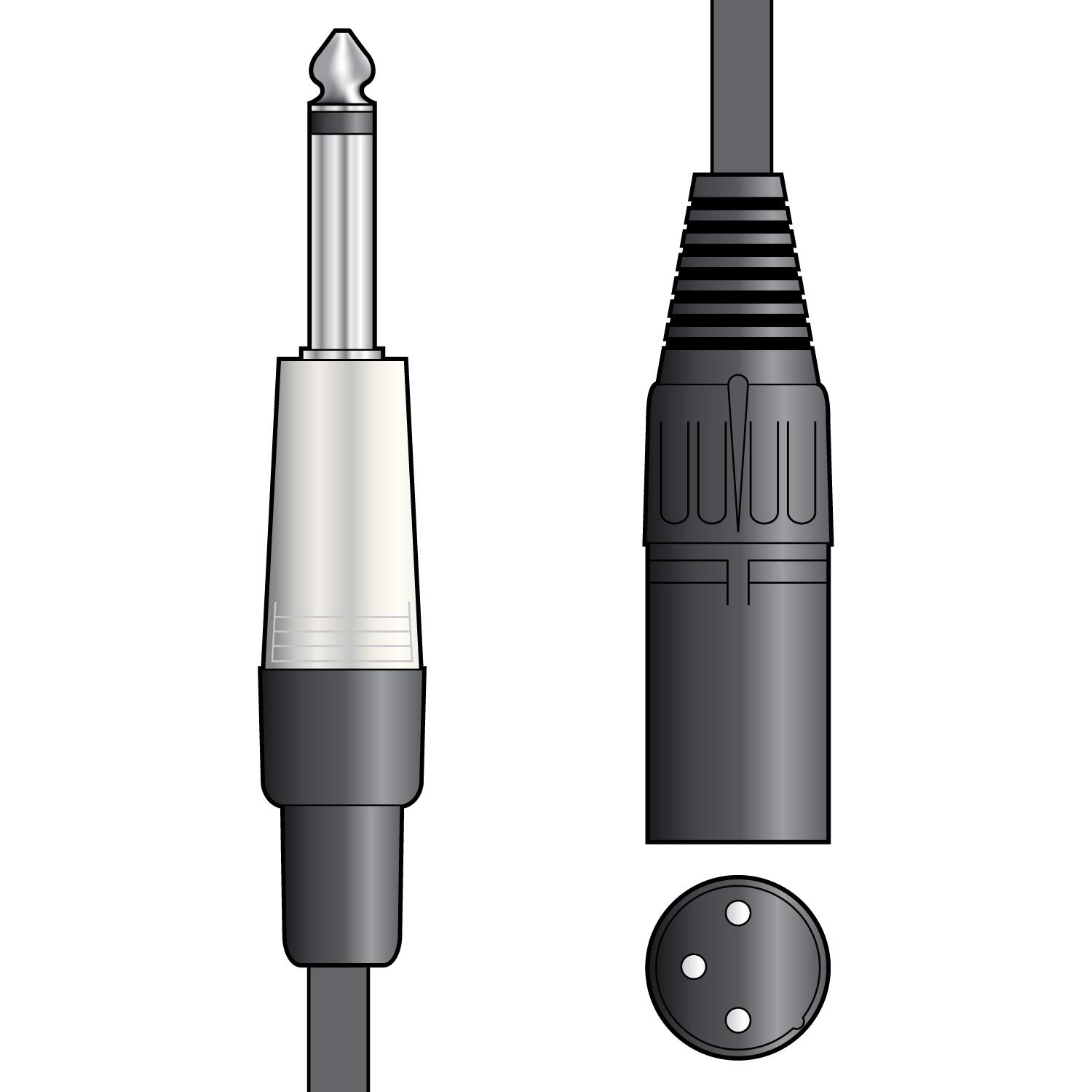 chord Citronic Classic Mono Jack to XLR Male 6.0 Metre Black