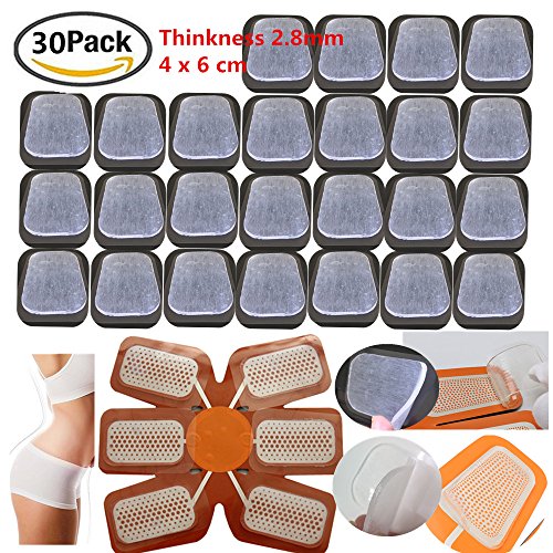 Pads Replacement for all Abdominal Toning Belt, Replacement Gel Pads for all EMS AB Trainer Waist Trimmer Belt ABS Toner Body Muscle Trainer (30 pack)