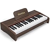 LeeQee 37-Key Wooden Kids Piano Keyboard - Electronic Music Toy with Pro Sound, Educational Learning Modes & Portable Power - Best Toddler Educational Gift for Aspiring Musicians