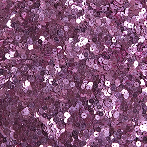 3mm Sequins Flat Round Rose Pink Metallic. Made in USA