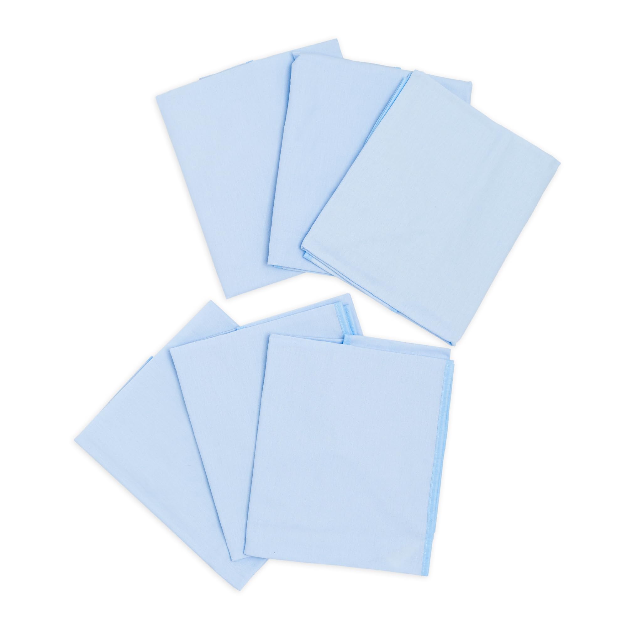 Ti TIN Cot Bed Sheets Pack of 6 100% Blue Cotton 53 x 132 cm