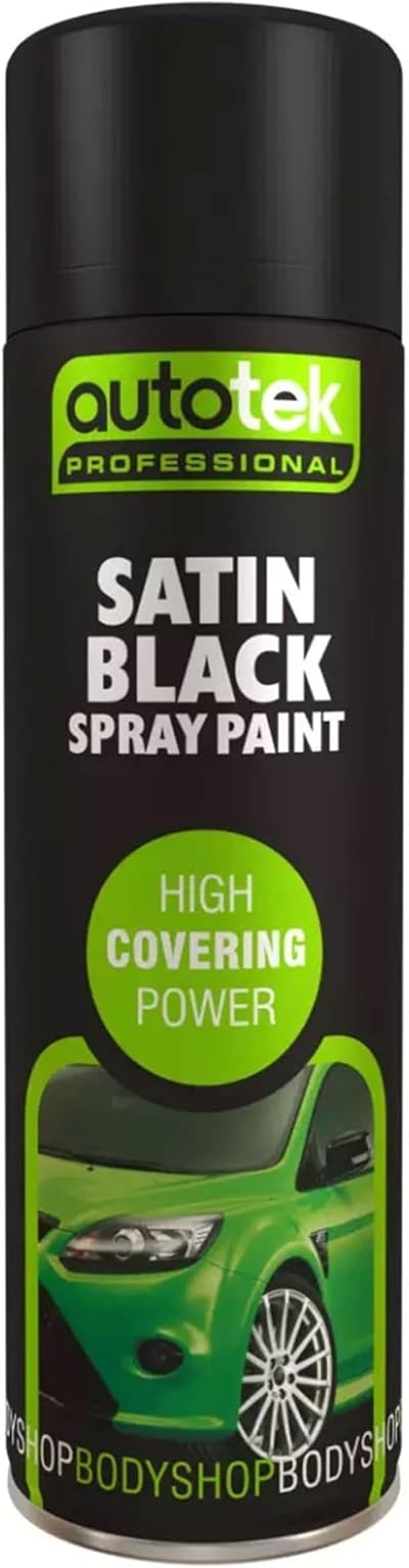 Autotek Professional High Covering Power Spray Paint Satin Black 500 ml
