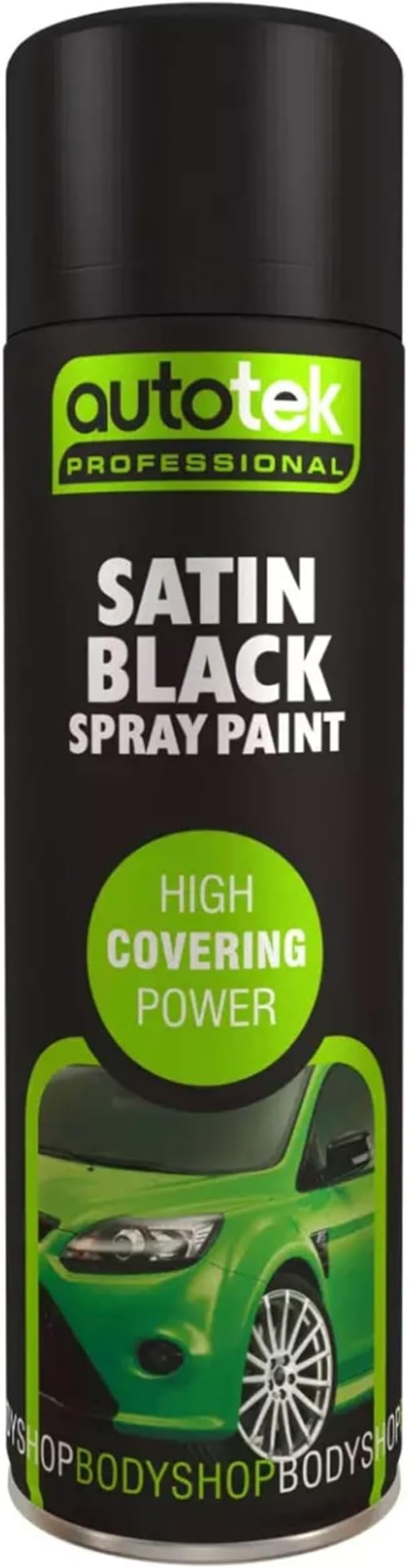 Autotek Professional High Covering Power Spray Paint Satin Black 500 ml