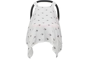 Hi Sprout Breathable Cotton Muslin Canopy Car Seat Cover for Girls and Boys (Littler Tree)