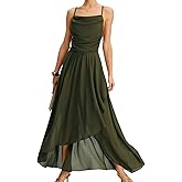 RIHOAS Formal Wedding Guest Elegant Spaghetti Strap Dress Square Neck X Cross Party Casual Maxi Dress
