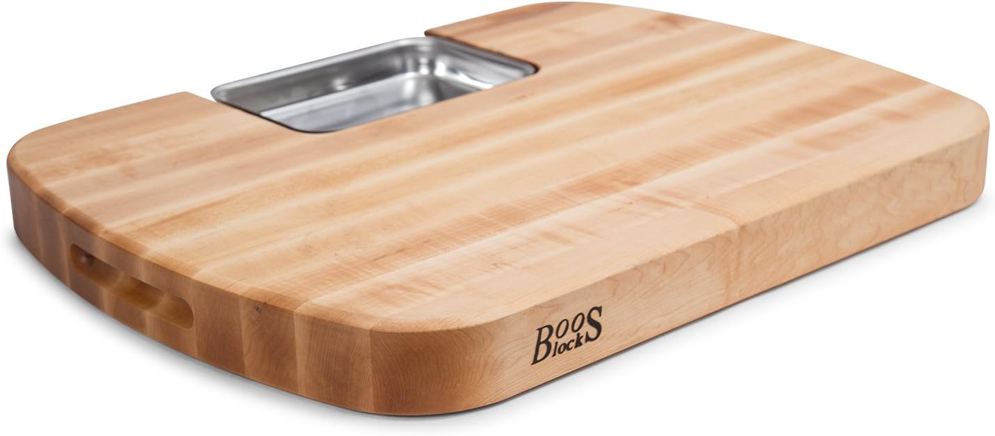 John Boos Block CB1053-1M2418225 Carving Collection Pyramid Design Reversible Maple Cutting Board with Juice Groove and Pan, 24 Inches x 18 Inches x 2.25 Inches: Kitchen & Dining