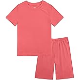 OYJ Boys Summer Outfits,Cotton Ultra-Soft T Shirt and Short Sets for Toddler Little Girl,2 Piece Kids Clothes Sets 18M-8Y