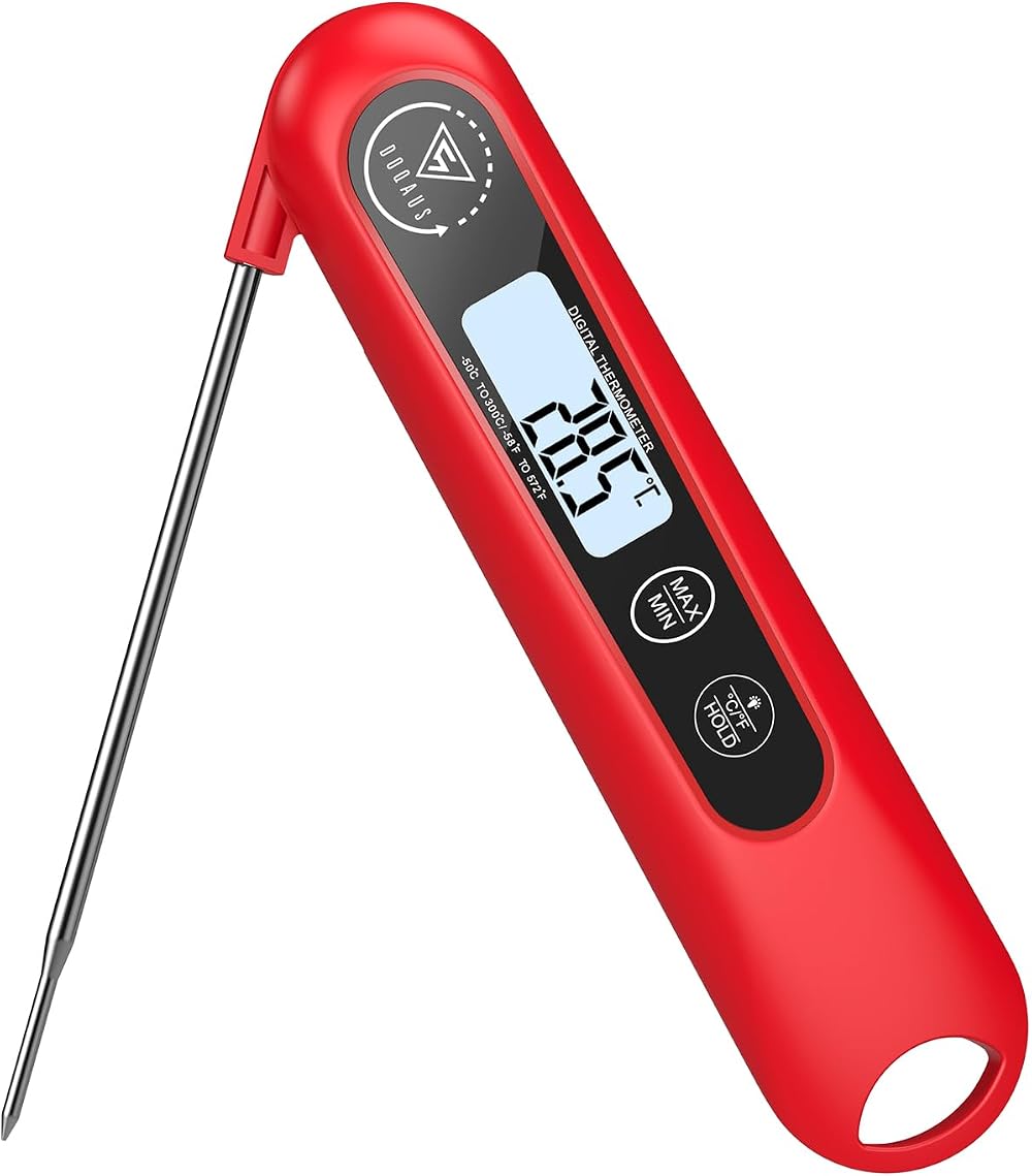 DOQAUS Meat Thermometer Probe 3S Instant Read Backlit 304 Stainless Foldable