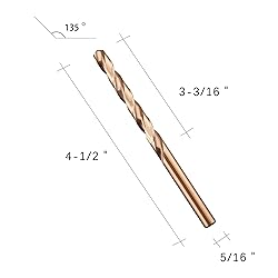 5/16" M35 Cobalt HSS Jobber Length Twist Drill Bit