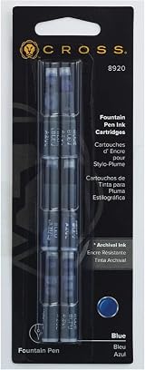Cross Fountain Pen Refill Blue 6 Cartridges Official Packaging
