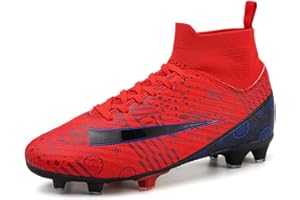 DimaiGlobal Kids Soccer Cleats Boys Youth Girls High-Top Trainning Firm Ground Soccer Shoes Athletics Outdoor Football Shoes Sneakers