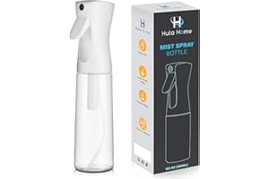 Hula Home Continuous Spray Bottle (10.1oz/300ml) Empty Ultra Fine Plastic Water Mist Sprayer – For Hairstyling, Cleaning, Sal