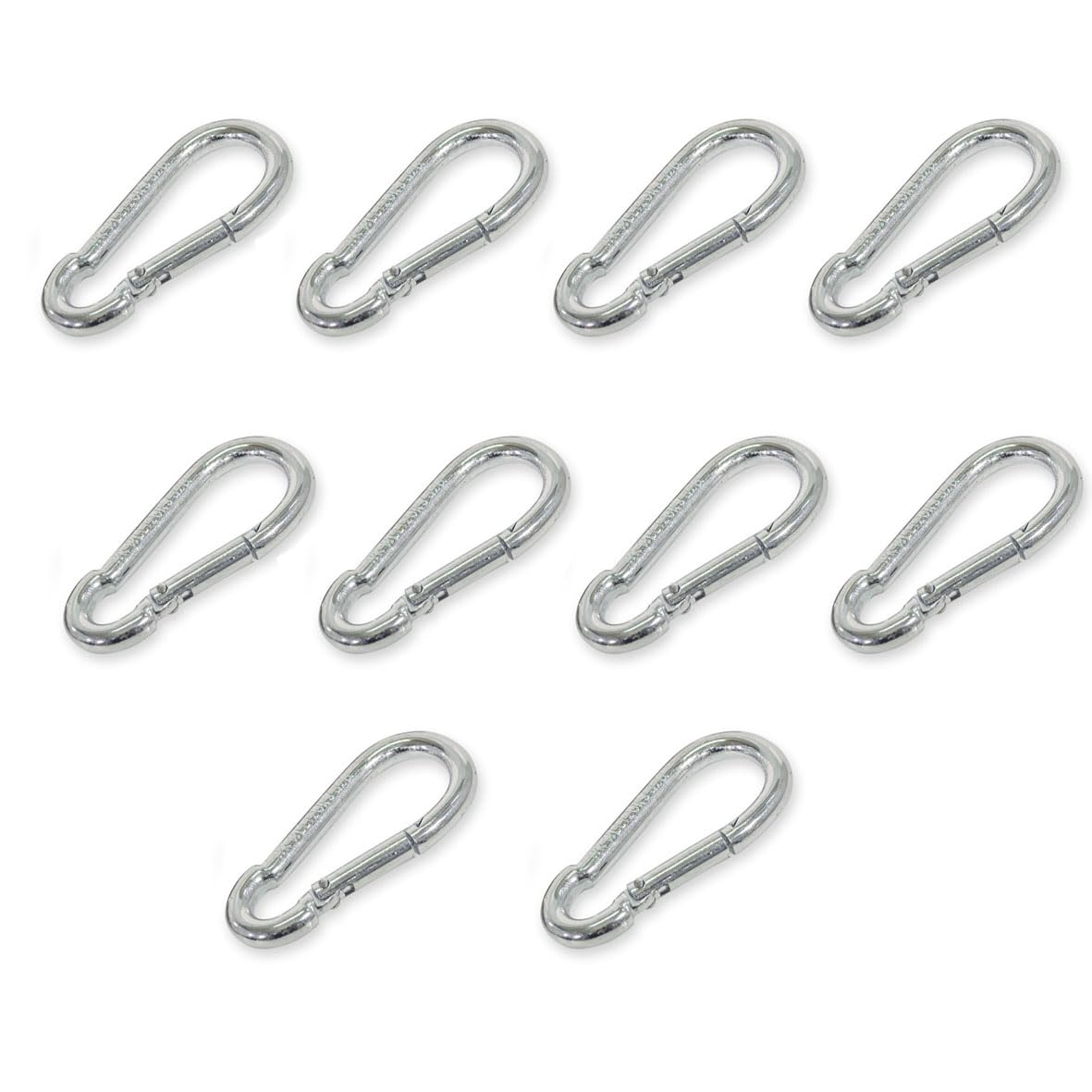 Ganter Normelemente GN 5299-C-40-ST-ZB 10 Stück Karabinerhaken Stahl Carabiner Hook Steel, Silver, Länge l: 40mm