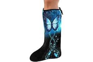 Gomyblomy Leg Cast Cover Blue Butterfly Leg Cast Covers Reusable Leg Cast Protector Sleeve for Foot Leg Cast and Bandage Prot