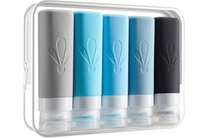 INSFIT Travel Bottles for Toiletries, TSA Approved 3oz Travel Size Containers, BPA Free Leak Proof Squeezable Silicone Tubes for Shampoo Conditioner Lotion Soap with Labels