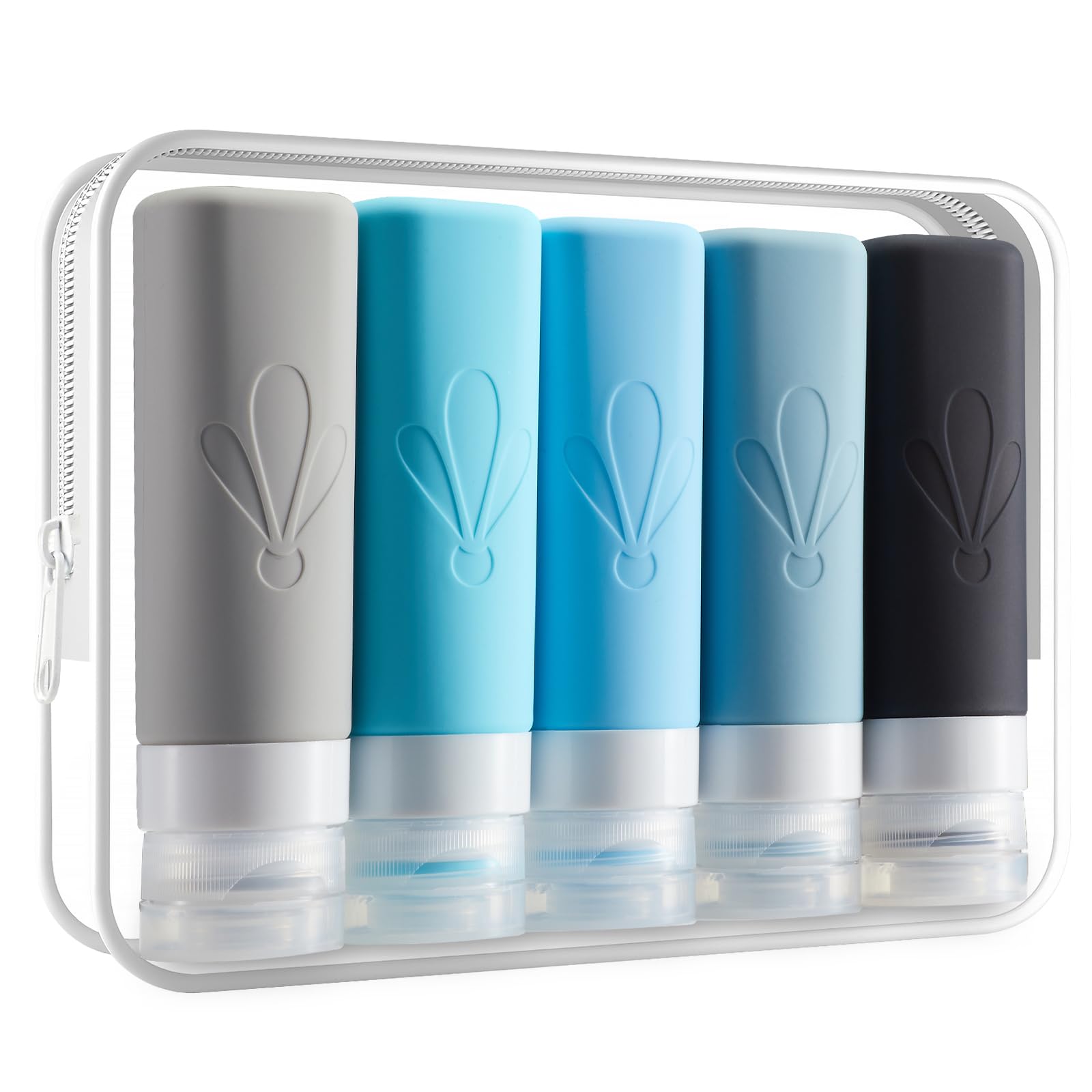 INSFIT Travel Bottles for Toiletries, CAA Approved 90ml Travel Size Toiletries, BPA Free Leak Proof Silicone Containers, Holiday Essentials for Women Travel Essentials for Shampoo with Toiletry Bag