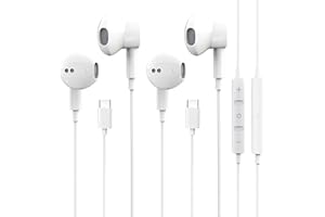 NILONE 2 Pack USB C Headphones, In-Ear Earbuds with Microphone & Remote Control Noise Cancelling Wired Type C Earphones, Compatible with Android Smartphone Galaxy S20/Note 20/Pixel 5, iPad Pro 2020