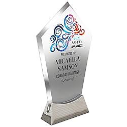 7 1/2" Personalized Glass Plaque for Awards and