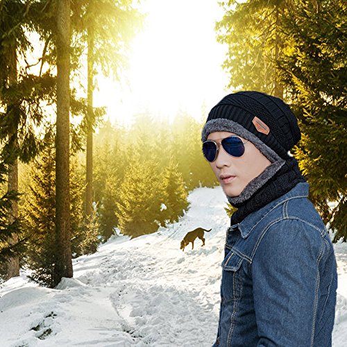 image for T WILKER Beanie Hat Scarf and Touchscreen Gloves Set for Men & Women S