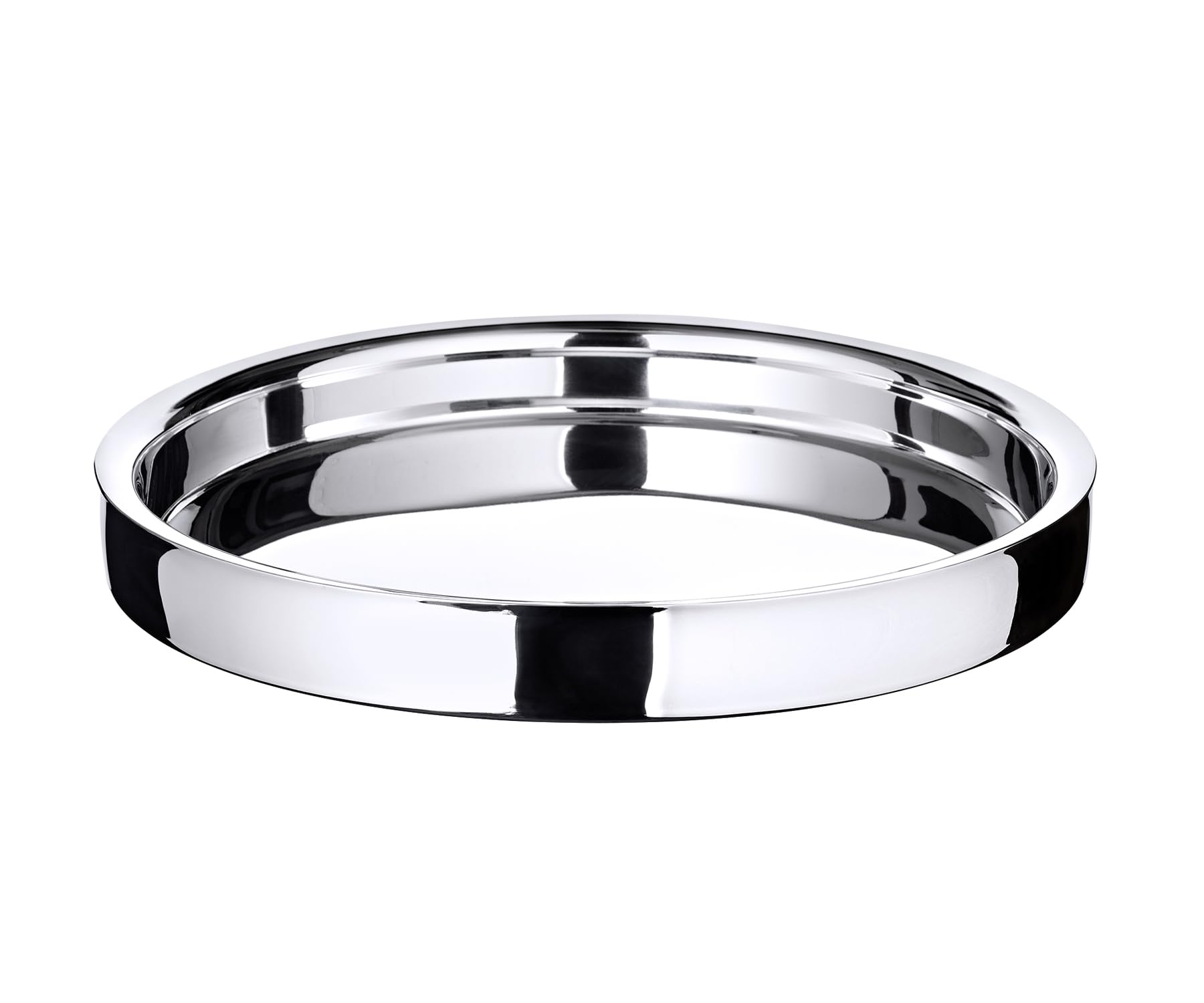 EDZARD Alaska Stainless Steel Serving Tray, Round, Diameter 32 cm, Silver Tones