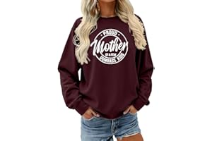 MLZHAN Proud Mother of A Few Dumbass Kids Women Sweatshirt Long Sleeve Mother's Day Funny Mama Gift Casual Pullover Tops