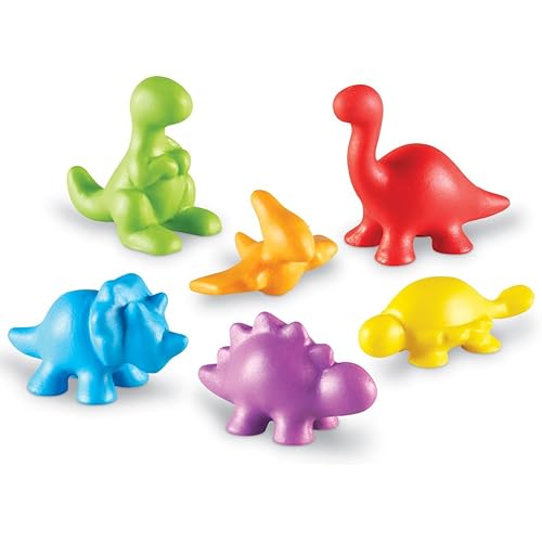 Learning Resources Back In Time Dinosaur Counters, Assorted Shapes and Colors, Set of 72, Ages 3+