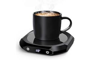 MQUPIN Coffee Mug Warmer, Mug Warmer for Desk, Heated Mug for Coffee with1-12H Auto Shut Off, Electric Beverage Warmer with 3