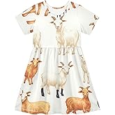 Boccsty Goats Black Brown Baby Girls Dress Kids Toddler Sundress Party Summer Dresses 2T