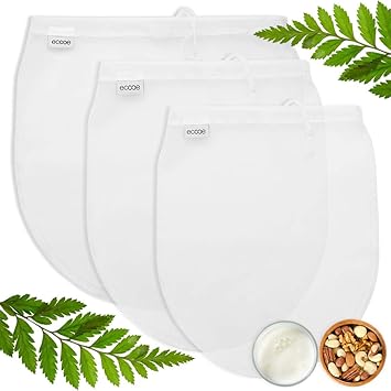 Compra ecooe 3 pcs Bolsa de Hacer Leche Nuez Bolsa de tamiz de ...