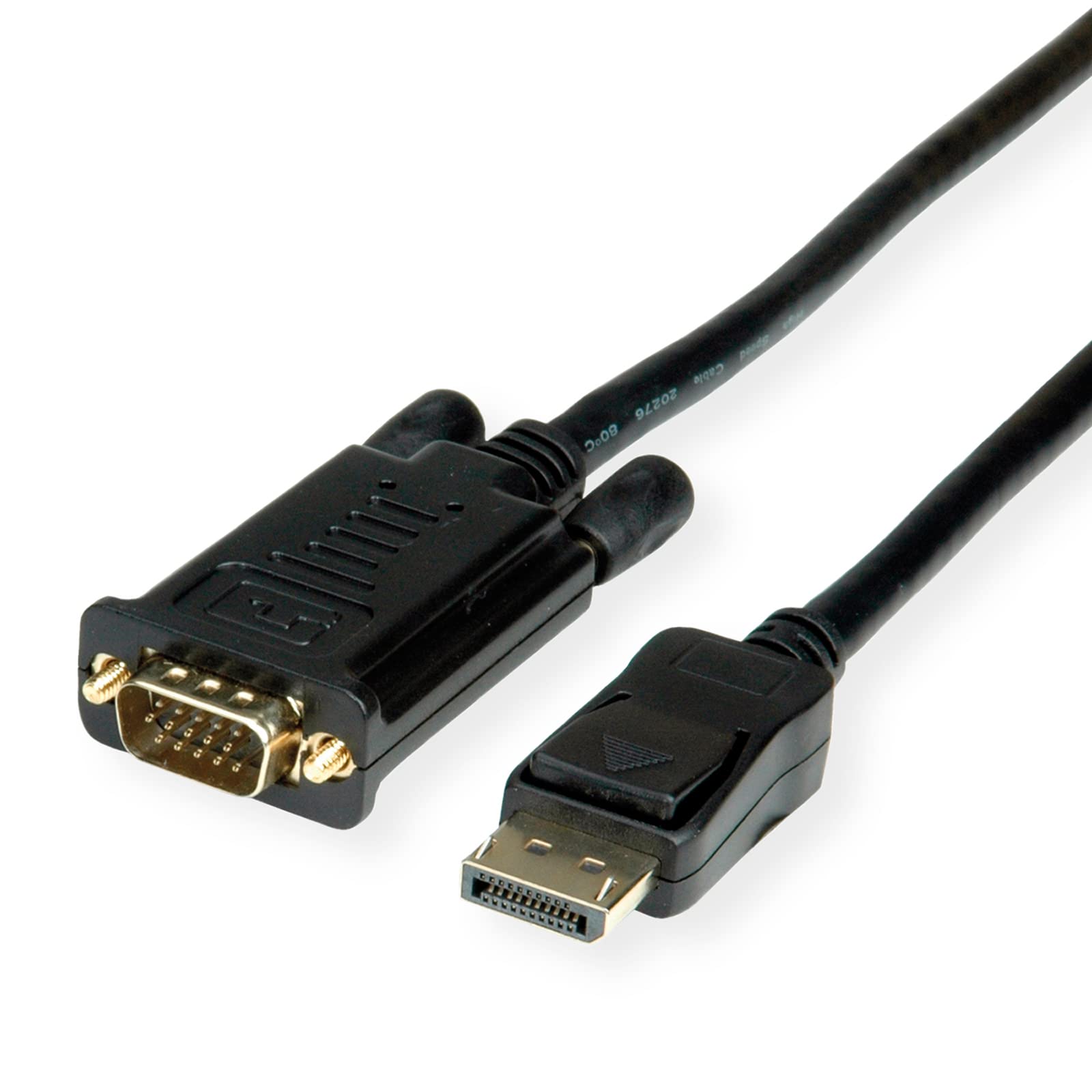 ROLINE DisplayPort VGA Cable, DP ST - VGA ST, Black, 2 m