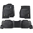 G-PLUS Floor Mats Cargo Liners,Fit Chevy Silverado/GMC Sierra 1500 Crew Cab 2007-2013,Fit Silverado/Sierra 2500 3500 Crew Cab 2007-2014 All Weather Full Cover Protection 1st & 2nd Row TPE Floor Liner
