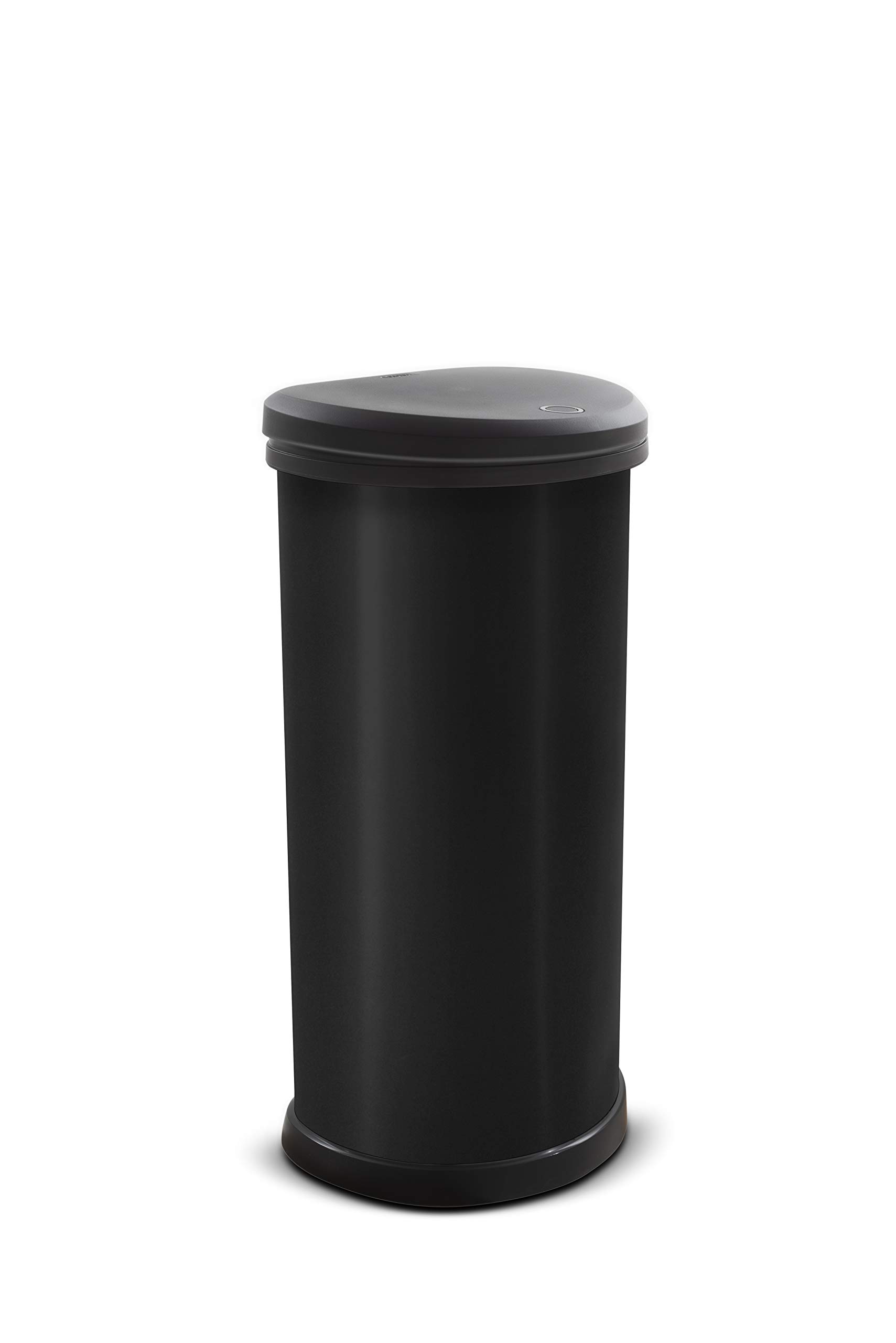 CURVER Metal Effect One Touch Deco Bin, Recycled Plastic, Hardwearing & Easy to Clean, 40 Litres, Black