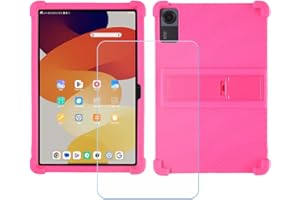 FZZSZS Case for Doogee U12 Tablet + Tempered Glass Screen Protector Protective Film,Soft Gel Rose Red Shell Silicone Tablet C