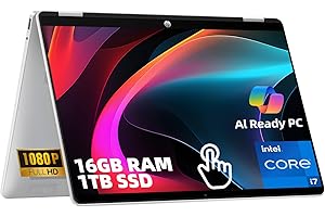 HP OmniBook 5 Flip x360 2-in-1 Touchscreen Laptop, 14" 2K IPS, Intel Core 7 150U, 16GB RAM, 1TB SSD, Copilot AI, IR Camera, B