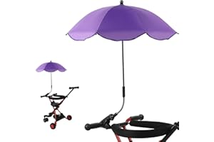 FABATER Baby Stroller Parasol, 14in Universal Umbrella with Clamp, 360 Degree Adjustable Stroller Sun Shade, Umbrella for Trolley, Bike, Wheelchair, Beach Chair (5#)