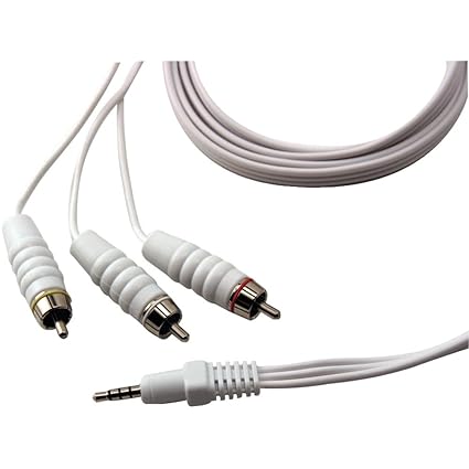 GE 97592 Multimedia Audio/Video Coaxial Cable for iPod Video (White)