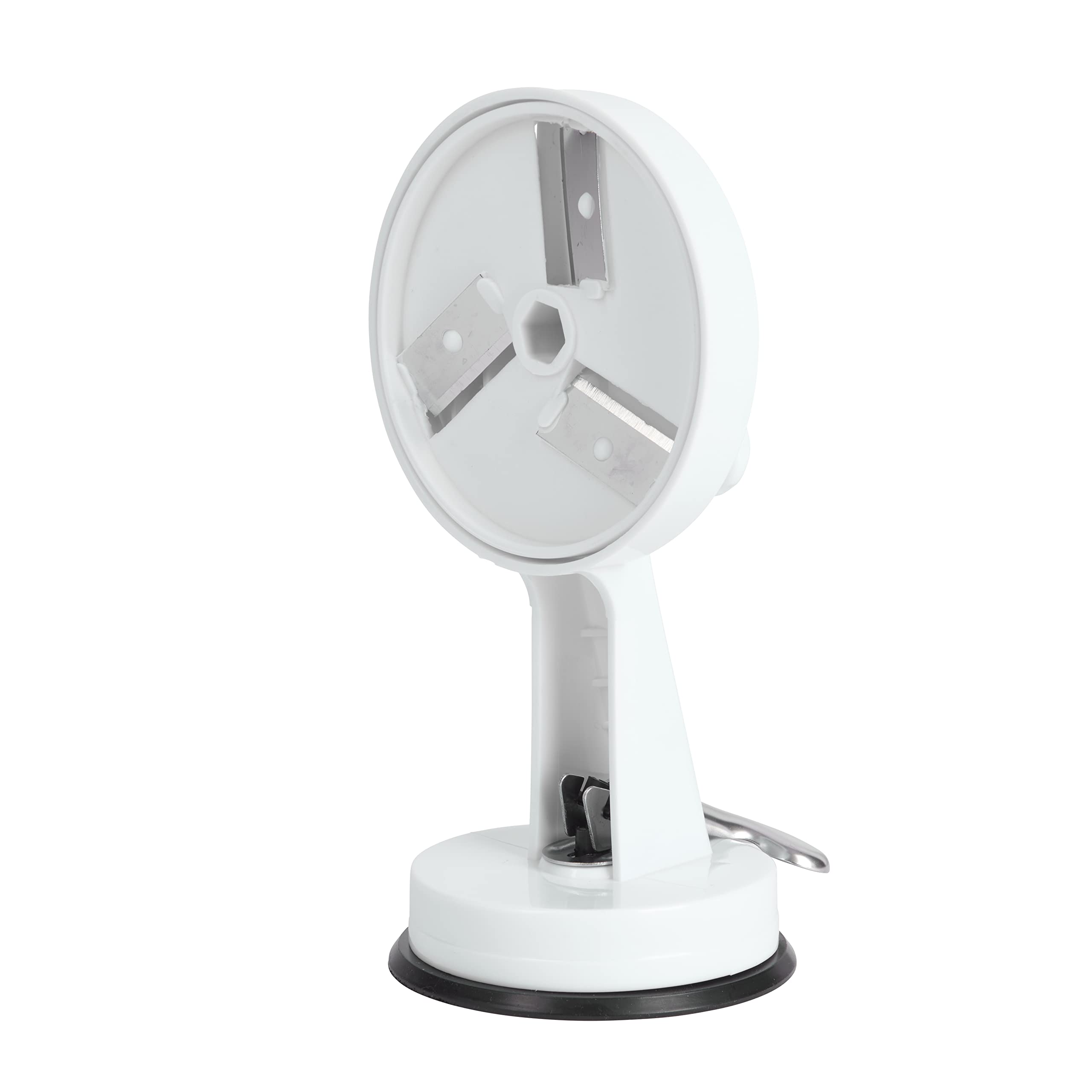 KitchenCraft Rotary Runner Bean Slicer 23cm with Suction Pad in Gift Box, Stainless Steel & Plastic, White/Black