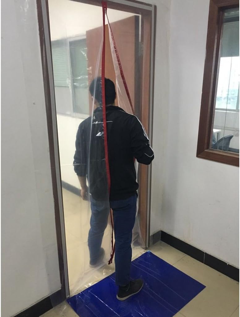 GURGLE Heavy Dust Stop Door Pre-Assembled Duty Reusable Zip Door Dust Barrier Guard Protection Kit Zip Door Kit for Easy Installation (Health & safety) I shape