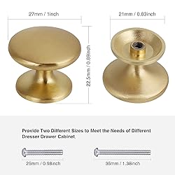 BIGLUFU Brass Drawer Knob, 30 Pack Brass Kitchen