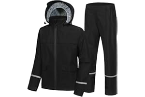 SWISSWELL Kids Rain Gear Waterproof Raincoat and Pants Boys Girls Rain Suit Lightweight for Camping Biking Outdoor